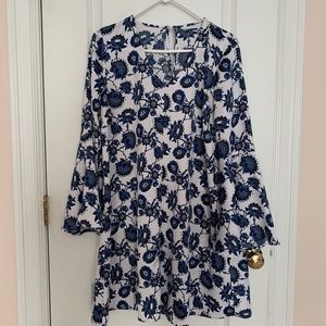 New York & Company white and blue dress